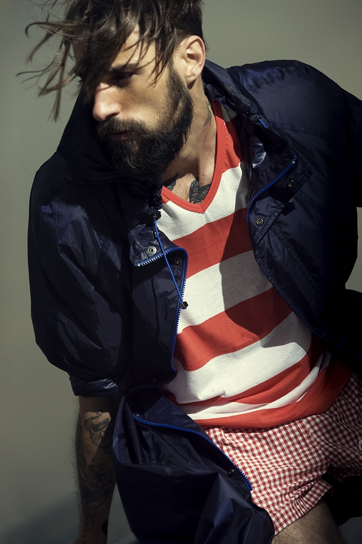 Nicola Vallotto fashion photography milan man editorial DT magazine sailor yacht sailwear storm beard model stylish lookbook