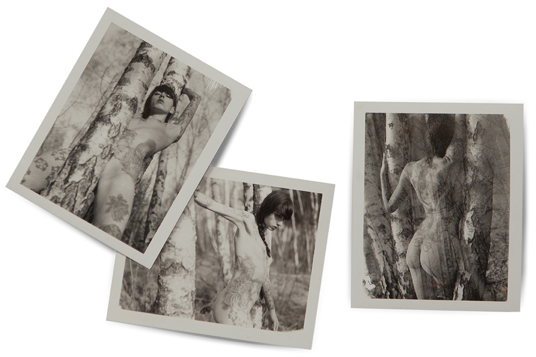 Nicola Vallotto fashion photography photographer milan streestyle editorial polaroids nude forest wood tatoo ilaria pozzi birch betulla betulle